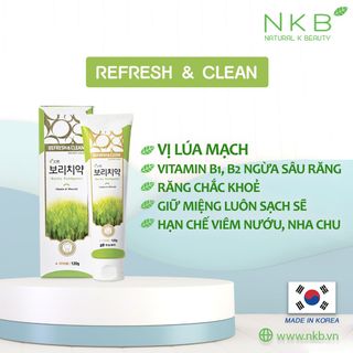 KEM ĐÁNH RĂNG LÚA MẠCH Refresh & Clean BARLEY HÀN QUỐC (ĐỘC QUYỀN) - NKB STORE giá sỉ