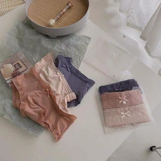 Set quần lót nữ lụa băng - set 3 quần chip nữ trong túi zip cúc bấm FLQ168