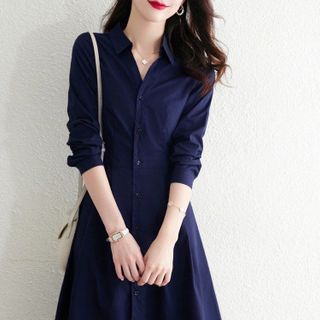 ĐẦM XÒE XANH SƠ MI TAY DÀI – DT1713