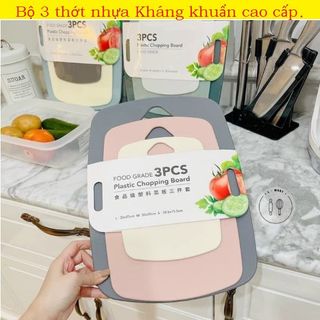 Set 3 Thớt Nhựa Kháng Khuẩn Nhiều màu Hàng Cao Cấp - bộ thớt HQ giá sỉ