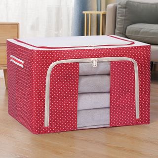 Hộp túi vải đựng quần áo chăn màn khung thép kích thước lớn gấp gọn tiện lợi - Giỏ hộp vải đựng đồ đa năng chịu lực