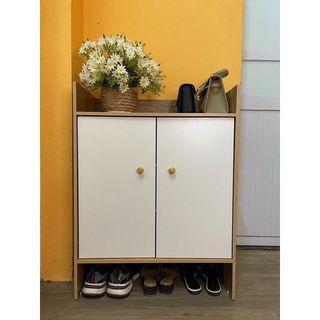 TỦ GIÀY GỖ ĐA NĂNG 2 NGĂN CÁNH TRẮNG