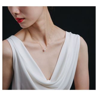 Dây chuyền nữ titan ngọc trắng dây mảnh
