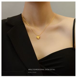 Dây chuyền nữ titan tim dây mì