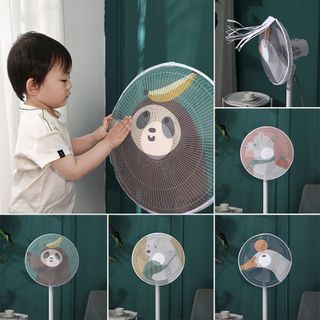 Lưới bọc quạt Hoạt hình an toàn cho bé, Màn trùm máy quạt bảo vệ bé có dây rút - lưới bọc quạt giá sỉ