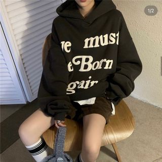 Áo hoodie thun nỉ in logo ye must form dưới 70kg