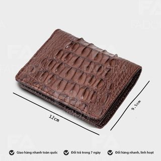 [Mã BMLT100 giảm đến 100K đơn 499K] Ví nam da cá sâu 2 mặt Fadoda SP-FCW02L làm từ vân gai lưng da cá sấu