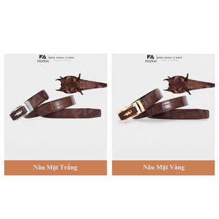 Thắt lưng nam da cá sấu FA DO DA SP-FCB03BN dây liền bản rộng 4.0 cm làm từ vùng da bụng của cá sấu
