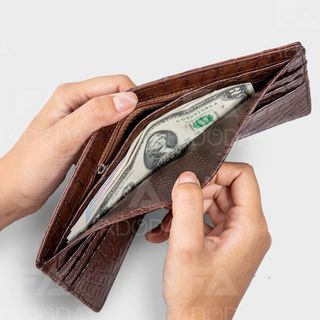 [Mã BMLT100 giảm đến 100K đơn 499K] Ví nam da cá sấu hai mặt FADODA SP-FCW04L vùng da lưng cá sấu