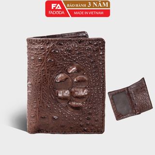 [Mã BMLT100 giảm đến 100K đơn 499K] Ví nam da cá sấu hai mặt FADODA SP-FCW02G làm từ vân gù da cá sấu