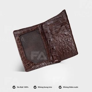 [Mã BMLT100 giảm đến 100K đơn 499K] Ví nam da cá sấu hai mặt FADODA SP-FCW02G làm từ vân gù da cá sấu