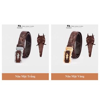 [Mã BMLT100 giảm đến 100K đơn 499K] Thắt lưng da cá sấu FADODA SP-FCB01G dây liền nguyên con bản rộng 3.5 cm