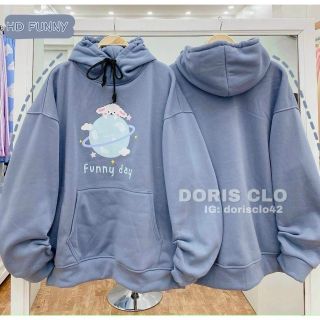 Áo hoodie tay phồng in funy day form dưới 70kg giá sỉ