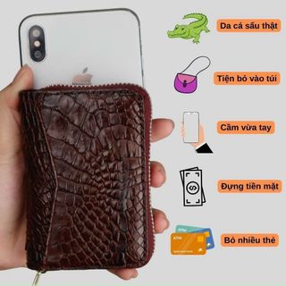 Ví đựng thẻ mini da cá sấu FA DO DA FCW27 nhiều ngăn đựng thẻ