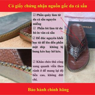 [Mã BMLT35 giảm đến 35K đơn 99K] Dép nam da cá sấu thật FA DO DA FCD2