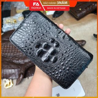 [Mã BMLT100 giảm đến 100K đơn 499K] Ví namcầm tay da cá sấu Fadoda FCW43-01G màu đen