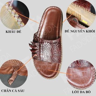 Phụ hiện da cá sấu thật FA DO DA FCD03 dép móng chân cá sấu