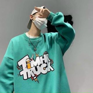 Áo sweater thun nỉ in logo TRUCK from dưới 75kg