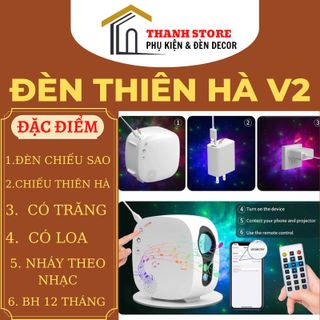 Đèn chiếu thiên sao thiên hà V2  Galaxy kết hợp loa Bluetooth, Dùng cho sự kiện Phòng ngủ Phòng bay , đèn san khấu