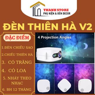Đèn chiếu thiên sao thiên hà V2  Galaxy kết hợp loa Bluetooth, Dùng cho sự kiện Phòng ngủ Phòng bay , đèn san khấu