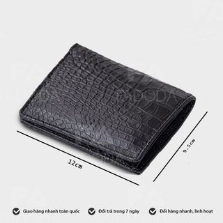 [Mã BMLT35 giảm đến 35K đơn 99K] Ví đứng da cá sấu thật FADODA SP-FCW01B vùng vân bụng da cá sấu