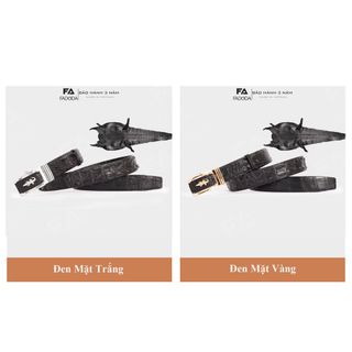 [Mã BMLT100 giảm đến 100K đơn 499K] Thắt lưng da cá sấu thật FADODA SP-FCB03G dây liền bản rộng 4.0 cm