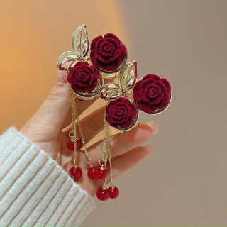 Kẹp tóc hoa Hồng đính đá