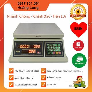 Cân Điện Tử Tính Tiền QUA 832 2 mặt - 30kg/5 gram Chống Nước 100% Loại Cao Cấp – Cân siêu thị bảo hành 12 tháng giá sỉ