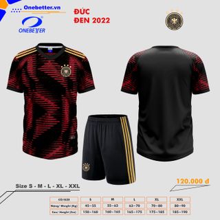 Đồ đá banh, quần áo bóng đá đội tuyển Đức 2022-23 màu đen - Size từ S đến 2XL