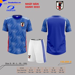 Đồ đá banh, quần áo bóng đá đội tuyển Nhật Bản 2022-23 màu xanh - Size từ S đến 2XL