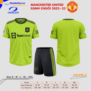 Đồ đá banh, quần áo bóng đá CLB MU 2022-23 màu xanh - Size từ S đến 2XL