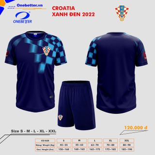 Đồ đá banh, quần áo bóng đá đội tuyển Croatia 2022-23 màu xanh - Size từ S đến 2XL