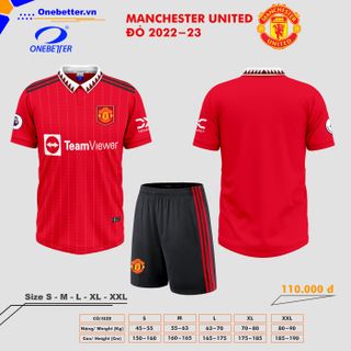 Đồ đá banh, quần áo bóng đá CLB MU 2022-23 màu đỏ- Size từ S đến 2XL giá sỉ