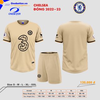 Đồ đá banh, quần áo bóng đá CLB Chelsea 2022-23 màu đồng - Size từ S đến 2XL giá sỉ