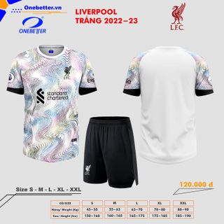 Đồ đá banh, quần áo bóng đá CLB Liverpool 2022-23 màu trắng - Size từ S đến 2XL giá sỉ