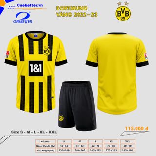 Đồ đá banh, quần áo bóng đá CLB Dortmund 2022-23 màu vàng - Size từ S đến 2XL giá sỉ