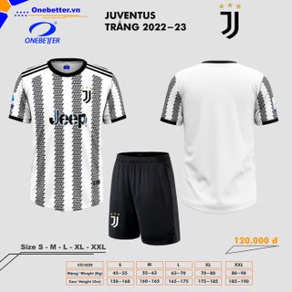 Đồ đá banh, quần áo bóng đá CLB Juventus 2022-23 màu trắng - Size từ S đến 2XL