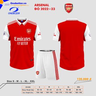 Đồ đá banh, quần áo bóng đá CLB Arsenal 2022-23 màu đỏ - Size từ S đến 2XL giá sỉ