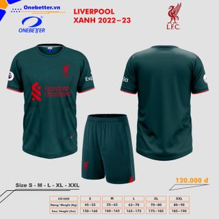 Đồ đá banh, quần áo bóng đá CLB Liverpool 2022-23 màu xanh - Size từ S đến 2XL giá sỉ