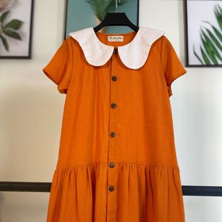 Đầm Linen thiết kế chất Linen tưng lụa cho bé gái