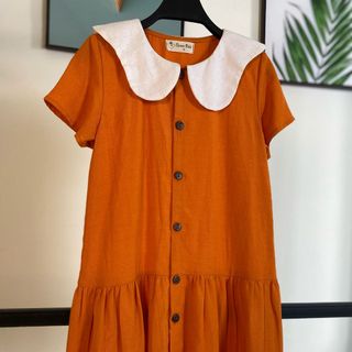 Đầm Linen thiết kế chất Linen tưng lụa cho bé gái