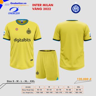 Đồ đá banh, quần áo bóng đá CLB Inter Milan 2022-23 màu vàng - Size từ S đến 2XL