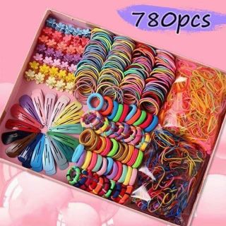 SET DÂY CỘT TÓC 780 MÓN CHO BÉ GÁI