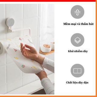 Cuộn giấy lau nhà bếp đa năng, khăn lau bếp, lau tay có thể giặt cuộn 20cm và 25cm in họa tiết