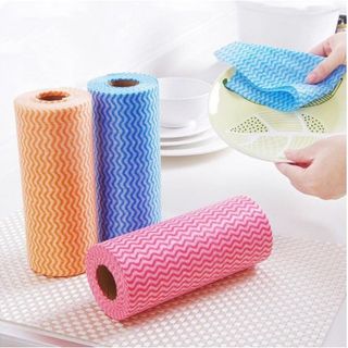 Giấy cuộn đa năng, khăn lau bếp, lau bàn , lau tay có thể giặt và tái sử dụng cuộn 20cm dạng sóng màu - giấy cuộn màu 20cm giá sỉ