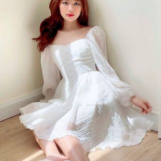 Đầm tiểu thư tay dài D11 - Xưởng may thời trang Calyn giá sỉ