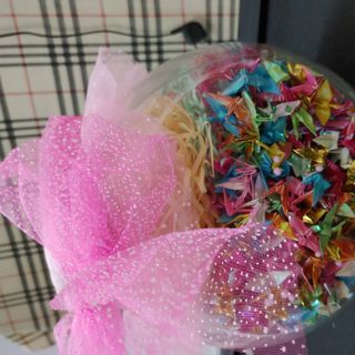 Hủ thủy tinh 1000 con hạc trang trí sẵn