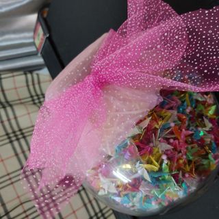 Hủ thủy tinh 1000 con hạc trang trí sẵn