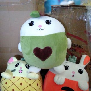 GỐI MỀN 3 trong 1 Trái Cây hình thú cute, thun 4 chiều siêu mịn, bộ chăn gối văn phòng, gấu bông kèm mền - Gối mền 3 trong 1 giá sỉ