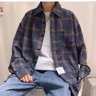 Áo sơ mi khoác ngoài form rộng unisex - somi nam nữ oversize sọc số 16 - Thời trang Calyn
